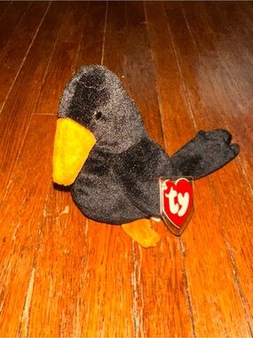TY Caw Beanie Baby Crow 2nd Gen Tush Tag 3rd Gen Swing Tag